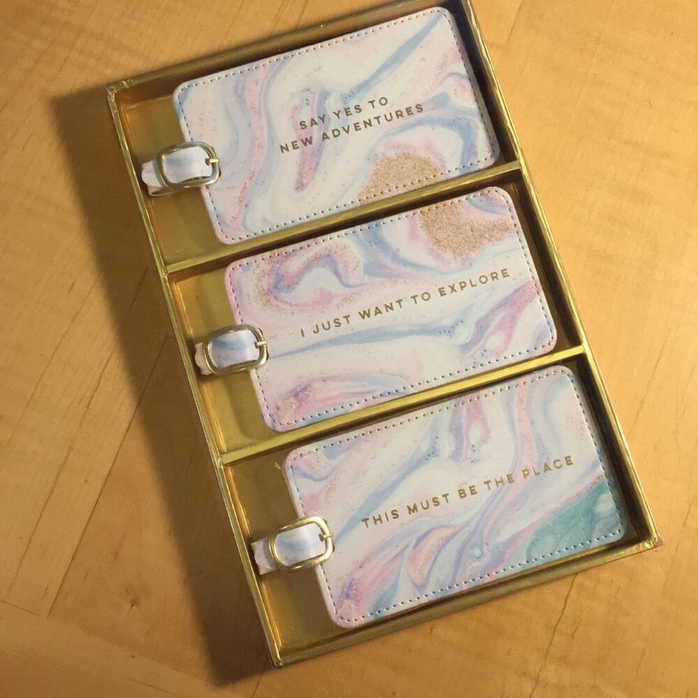 NEW Luggage bag Tags set of 3 NWT travel weekender - Picture 9 of 9